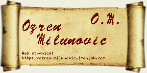 Ozren Milunović vizit kartica